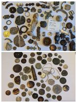 Metal Detector Finds - A collection of mixed finds and artifacts to include brooches, silver rings