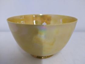 A Ruskin mottled yellow ground lustre finished bowl, Location: