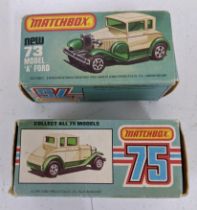 Two boxed Matchbox diecast model cars both of No 73, Ford model A Location: If there is no condition