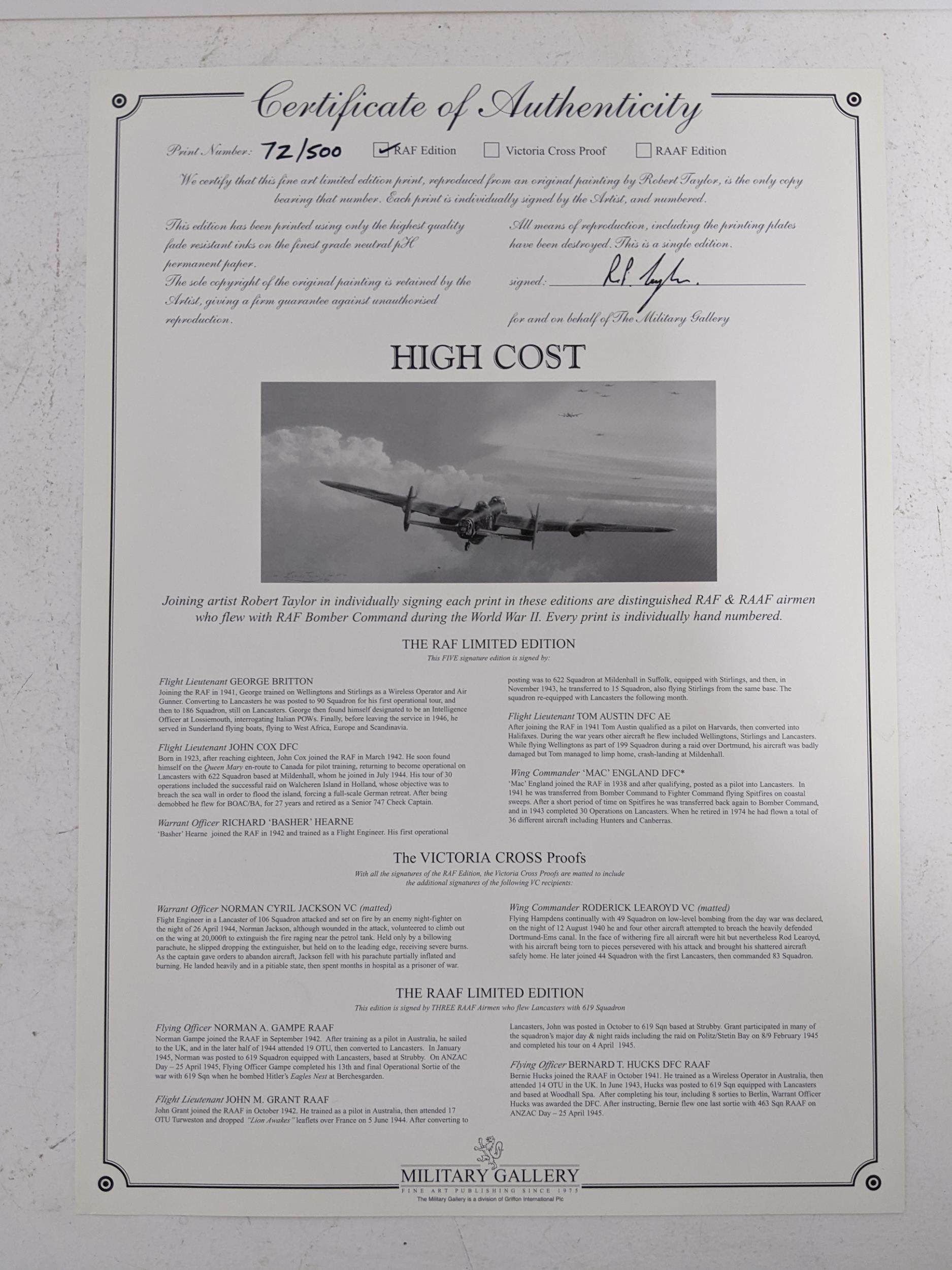 Robert Taylor 'The Hard Way' with five signatures along with a certificate of authenticity measuring - Image 8 of 8
