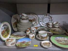 A collection of Royal Doulton, Copeland Spode and other plates and table wares decorated with fox