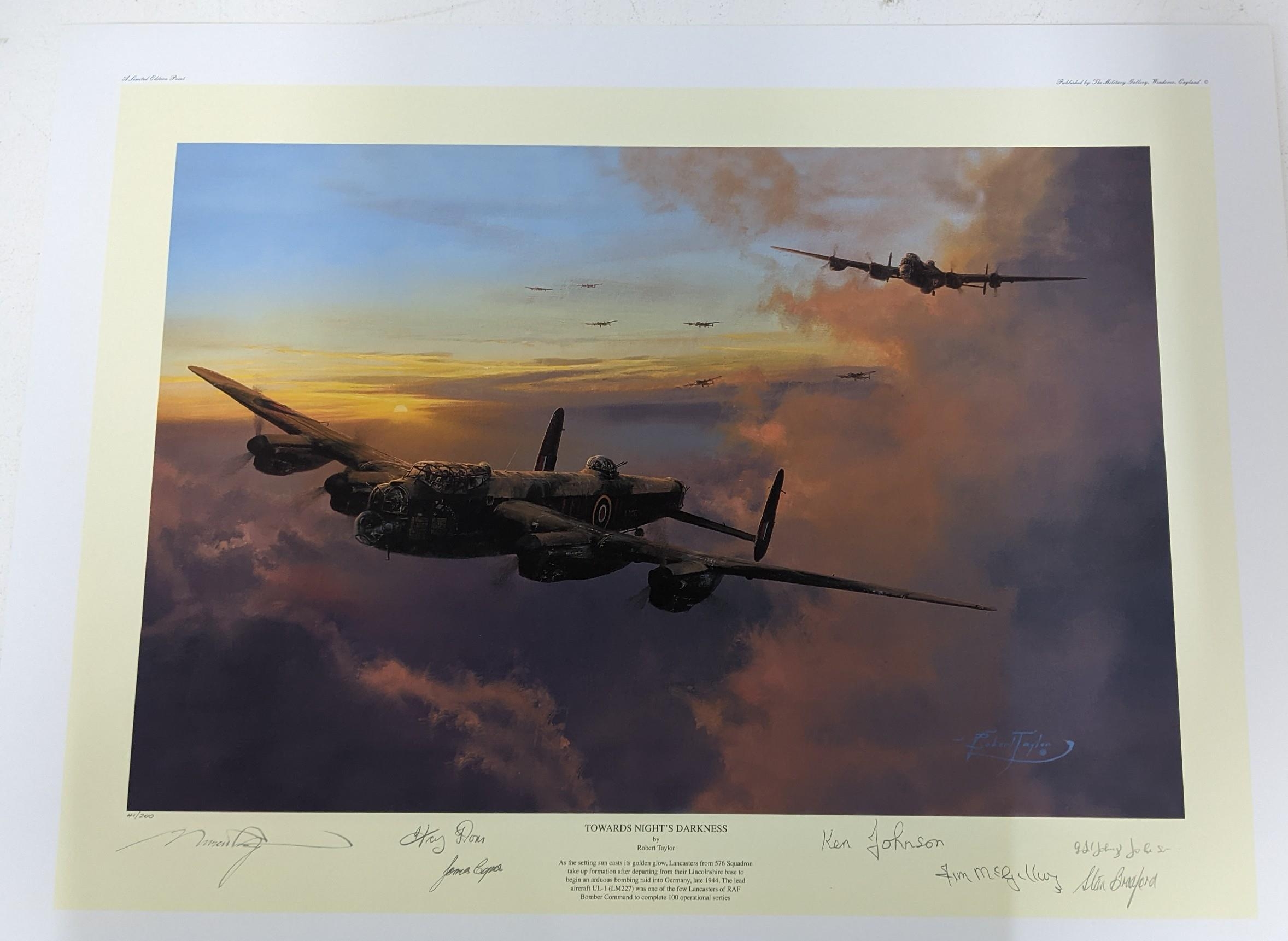 Two limed edition prints by Robert Taylor to include 'The Red Arrows 1980; with signatures from - Image 5 of 7