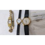 Four ladies wristwatches to include a 9ct gold cased Rotary example Location: If there is no