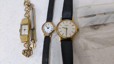 Four ladies wristwatches to include a 9ct gold cased Rotary example Location: If there is no