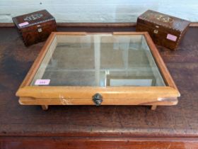 Two Victorian burr walnut Tea boxes with mother of pearl inlaid decoration to the lids, and a wood