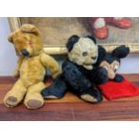 Three child's soft toys, a stuffed panda, a Merrythought bear and a mouse puppet Location: If