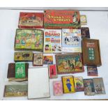 A mixed lot of vintage board games, puzzles, and playing cards to include 'Tell Me', 'Winkles