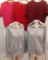 A quantity of 7 ladies cashmere knitwear, mixed sizes large and UK14,16 & 18 to include 3 M&S