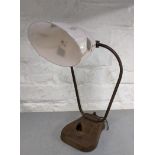 An Arts and Crafts style lamp with glass shade Location: If there is no condition report, please