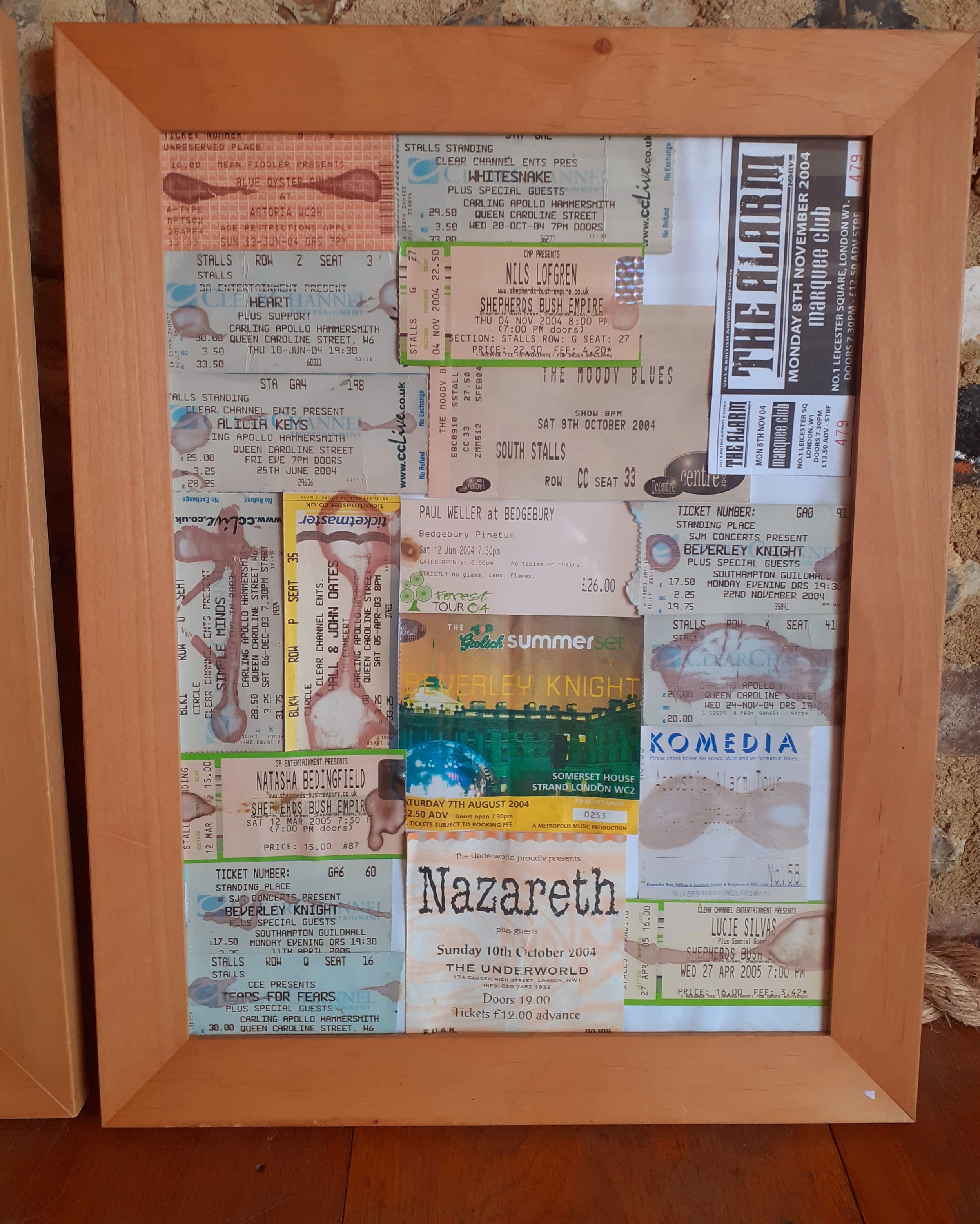 Two framed montages of music concert tickets to include Nazareth 2004 The Underworld, London, - Image 5 of 8
