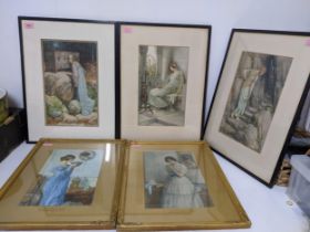 W H Margetson RI, ROI (1861-1940) - a group of five early 20th century prints after the artist, 36cm