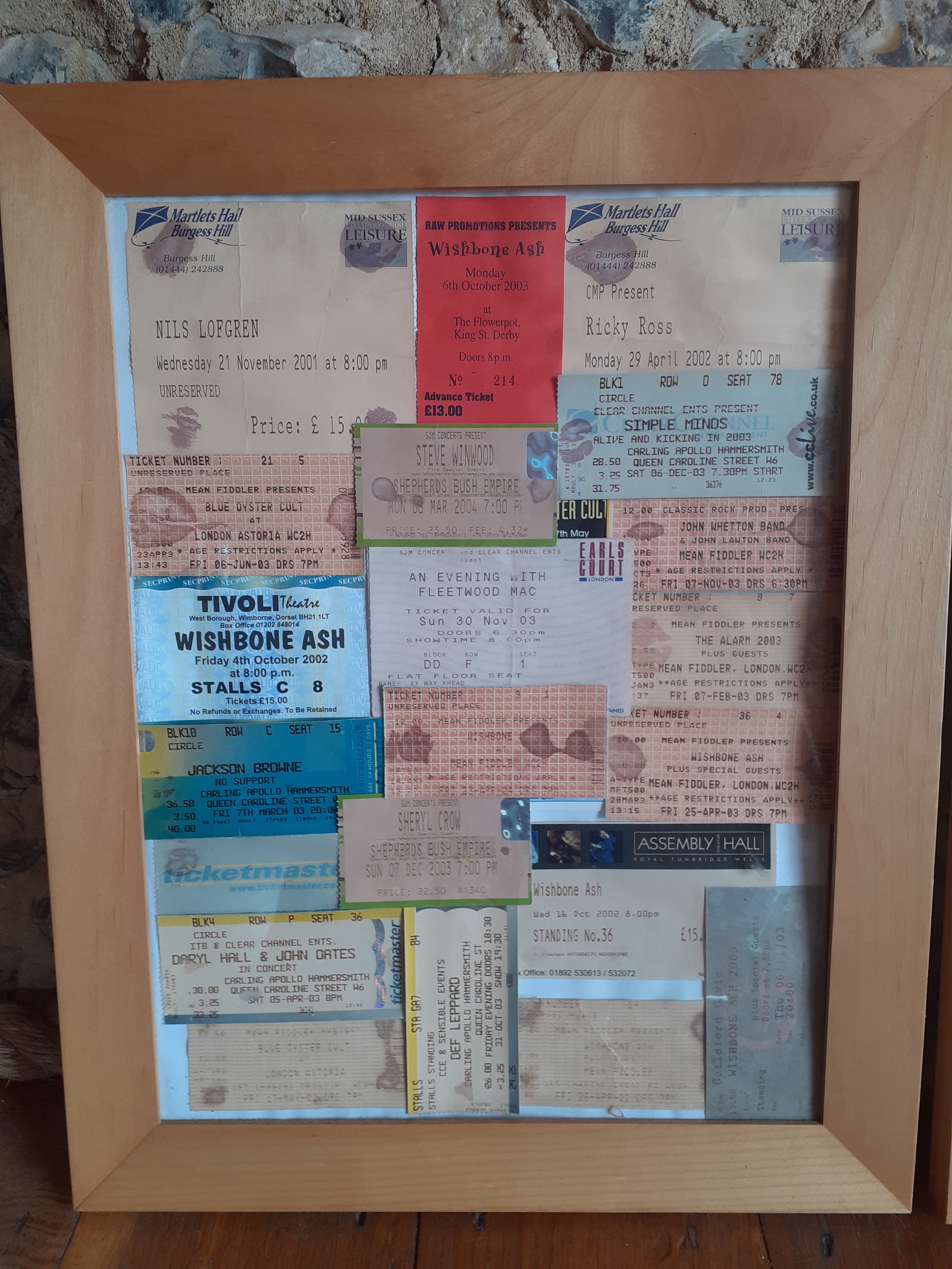 Two framed montages of music concert tickets to include Nazareth 2004 The Underworld, London, - Image 2 of 8
