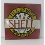 A late 20th century Shell enamel advertising sign 46cm x 51cmH Location: RWB If there is no