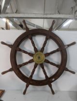 A Nautical reproduction ship's wheel, 93cm dia. Location: If there is no condition report shown,
