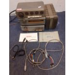 Quad-A vintage 303 amplifier, an FM tuner, a 22 control unit and a Quad 33 amplifier with various