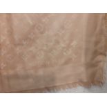 Louis Vuitton-A champagne coloured silk mix wrap with monogram and floral design A/F, label