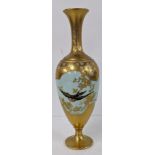 A late 19th/early 20th century Limoges porcelain vase decorated with a bird Location: If there is no