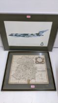 An 18th century Robert Mordan map of Shropshire and a Handley Page ' Victor' KMK2 of No 55