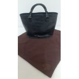 Mulberry- A black 'Helier' leather congo handbag having silver tone hardware, serial number to