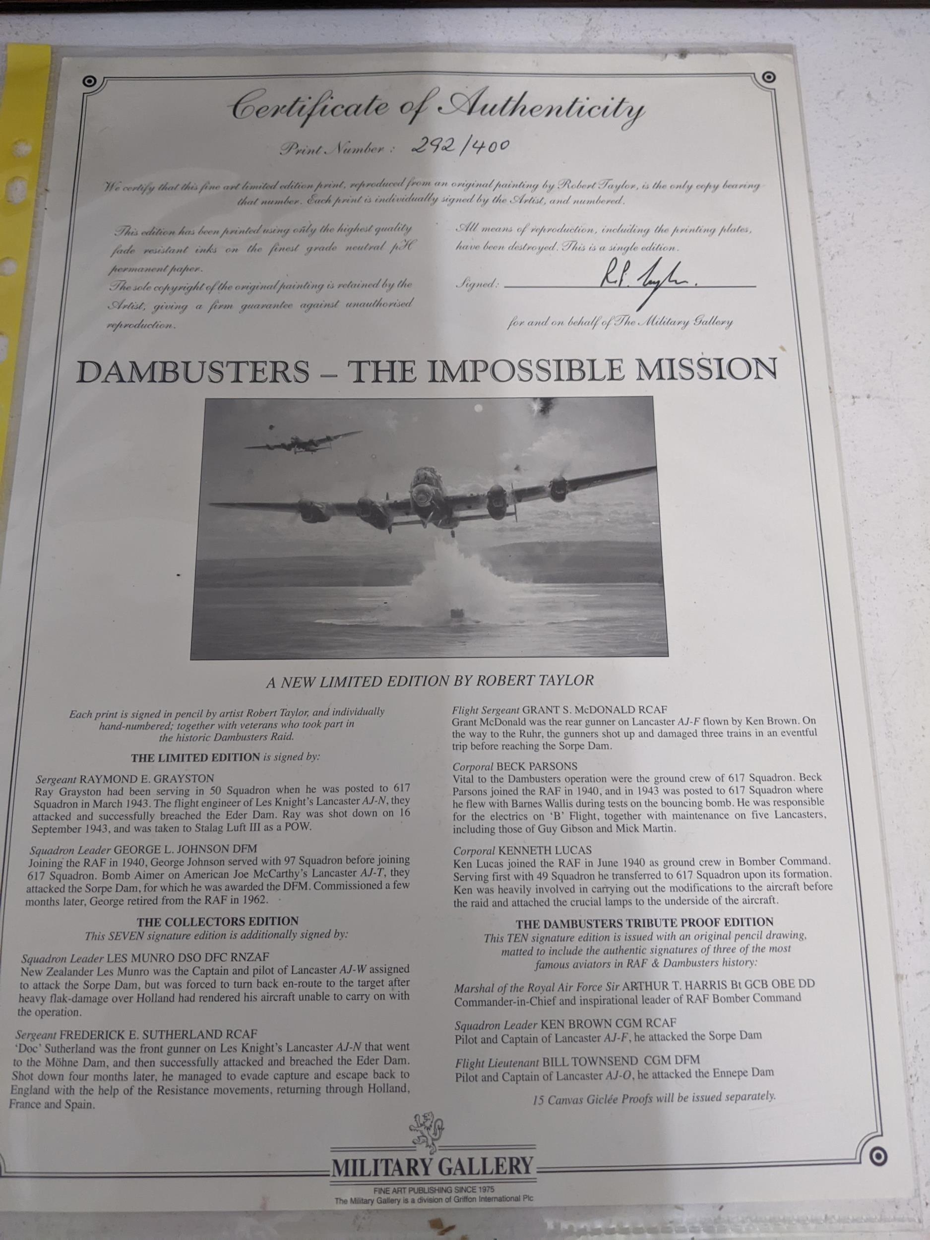 Robert Taylor -Dambusters - The Impossible Mission, the collectors edition, a limited edition - Image 2 of 4