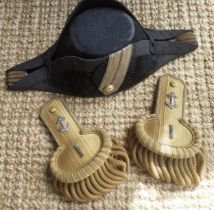 A 19th Century Schuelle Pepplerand Jostens Annapolis MD American naval officer's bicorn hat and a