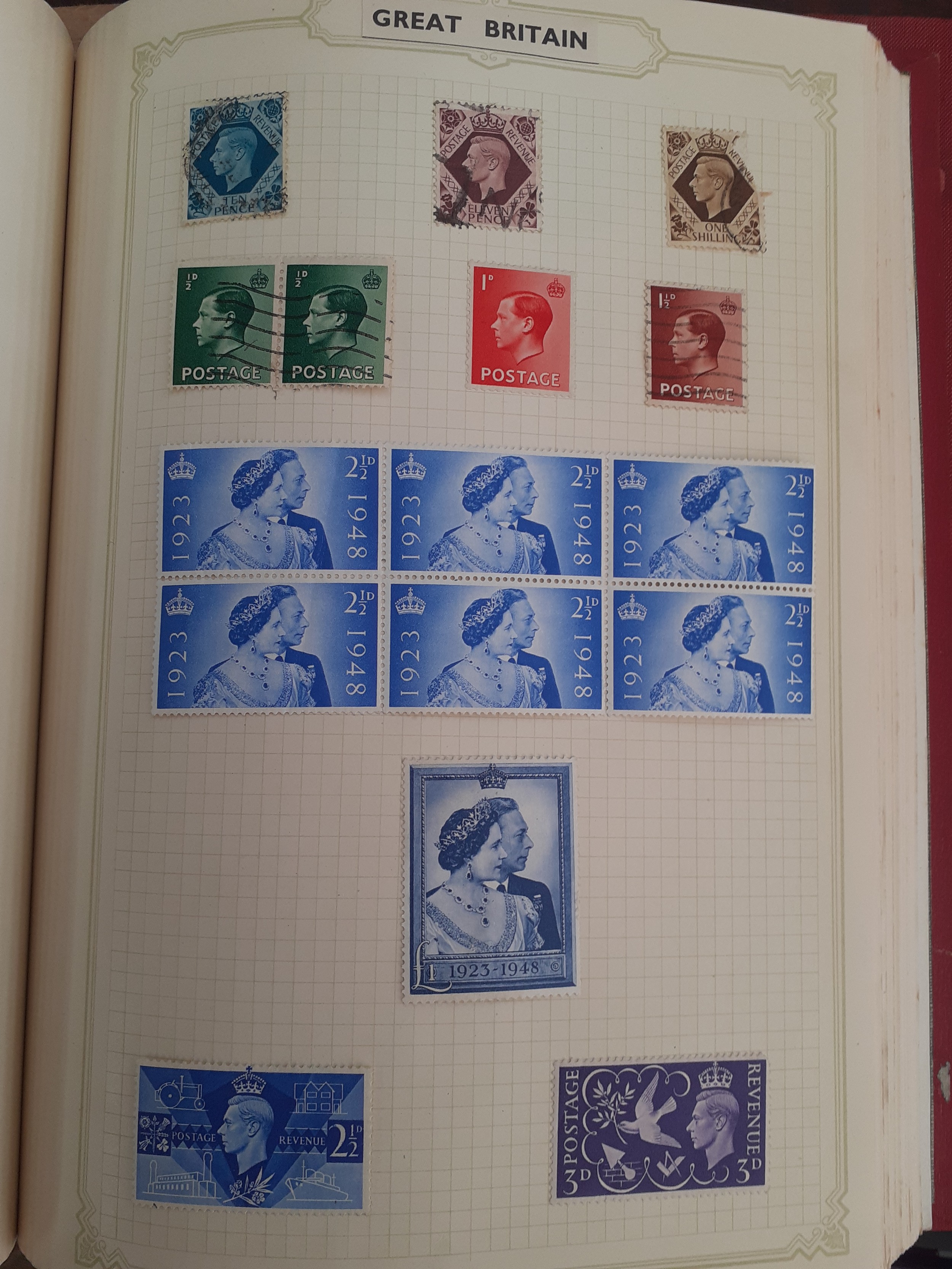 Three vintage partially filled stamp albums and loose stamps, vintage postcards to include steam - Image 5 of 5
