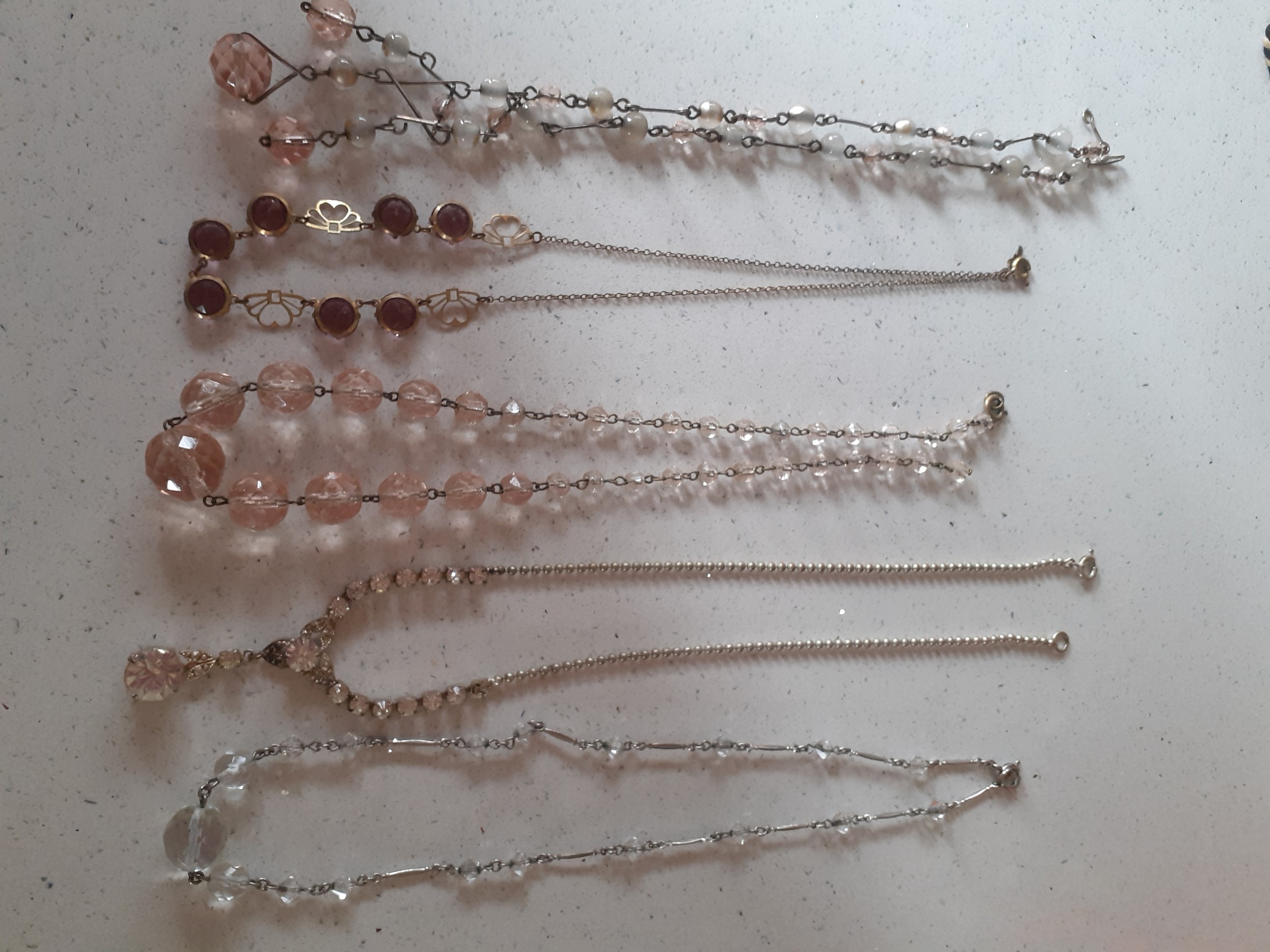 Mixed vintage costume jewellery, mainly mid 20th Century necklaces and brooches to include a long - Image 5 of 10