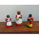 A pair of salt and pepper pots, Aunt Jemima and Uncle Mose along with a dinner bell Location: If
