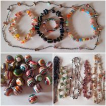 Four 1980's colourful 'sweetie' resin necklaces, 2 signed Sobral (Carlos Sobral, Brazil), a '