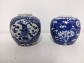 Two late 19th /early 20th century Chinese porcelain ovoid jars, one decorated with qutrolobed