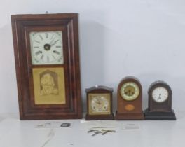 Four 8 day clocks to include a Edwardian mantel clock, together with a Garrard mantel clock