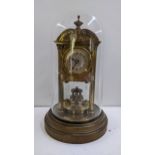 An early 20th century Gustav Becker brass and glass domed top anniversary clock 31cmH Location: If