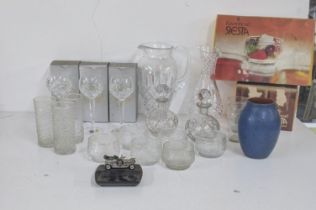 Mixed glassware to include three John Jenkins glasses, boxed, along with Stuart Crystal cut