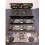 A Gemini CD-210 Professional dual CD player, 2 Numark CDN77 USB Professional MP3/CD players and a