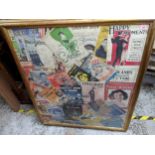 A large framed and glazed montage of vintage song sheet covers to include Molly O'ming and others,