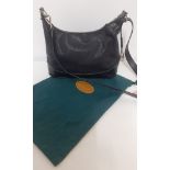Mulberry-A black scotch-grain 'Roseberry' shoulder bag with black smooth leather base, detachable