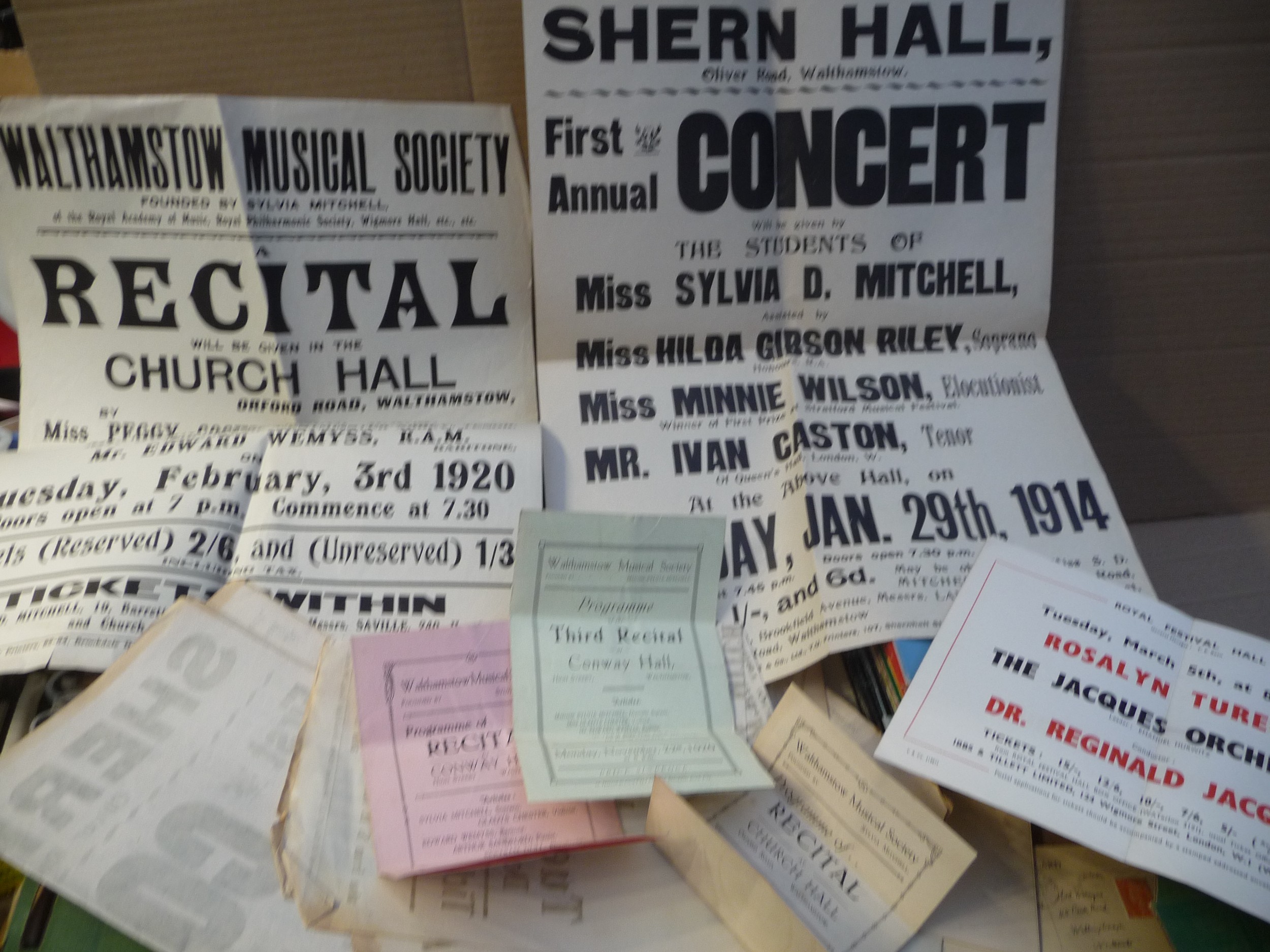 Mixed 1920’s-1950’s music related ephemera to include posters, venue and Proms programmes, letters