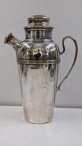 An Art Deco silver plated cocktail shaker, 24cmh Location: If there is no condition report shown,