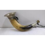 An early 20th century hunting horn with silver plated mounts Location: If there is no condition