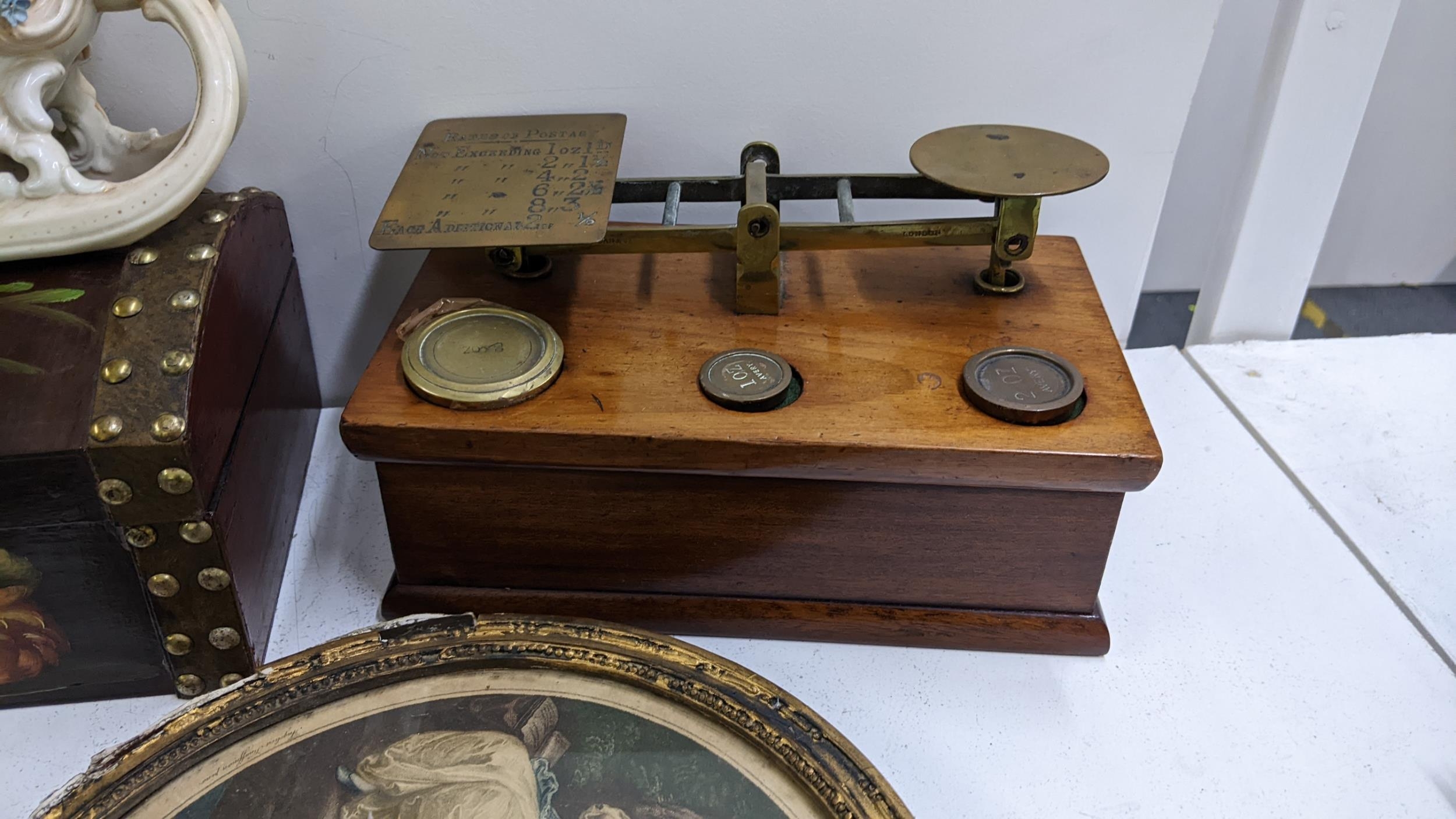 A mixed lot to include a brass fire guard, painted domed top box, uncirculated coin collection, - Image 3 of 5