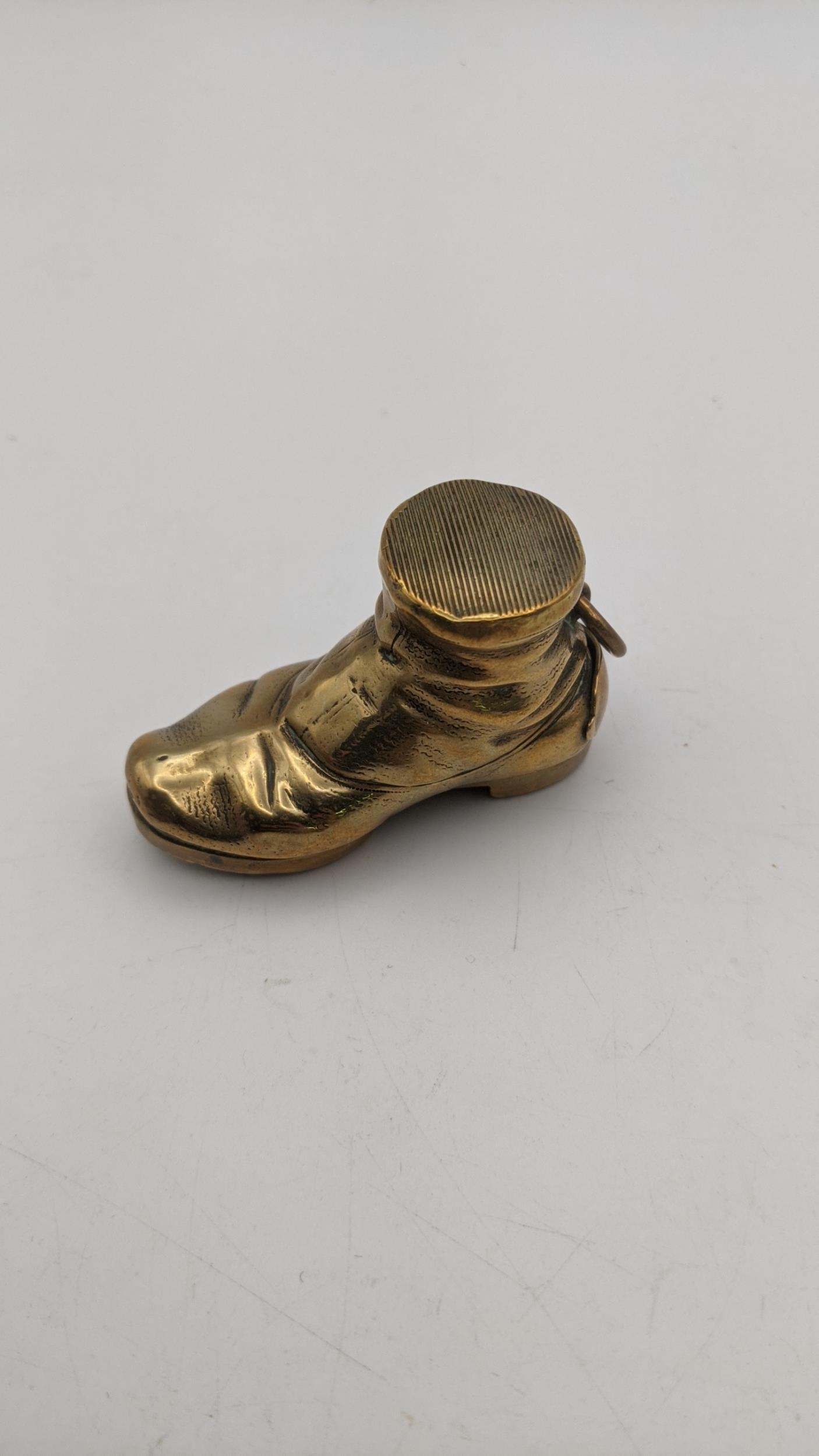A brass vesta case fashioned as a boot Location: If there is no condition report shown, please - Image 2 of 5