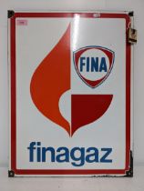 A vintage Fina Finagaz enamel metal 60cm x 45cm Location: If there is no condition report shown,