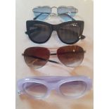 Chloe, Ted Baker and Quay-4 pairs of sunglasses comprising a Pair of Chloe silver tone sunglasses