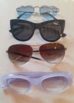 Chloe, Ted Baker and Quay-4 pairs of sunglasses comprising a Pair of Chloe silver tone sunglasses