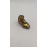 A brass vesta case fashioned as a boot Location: If there is no condition report shown, please