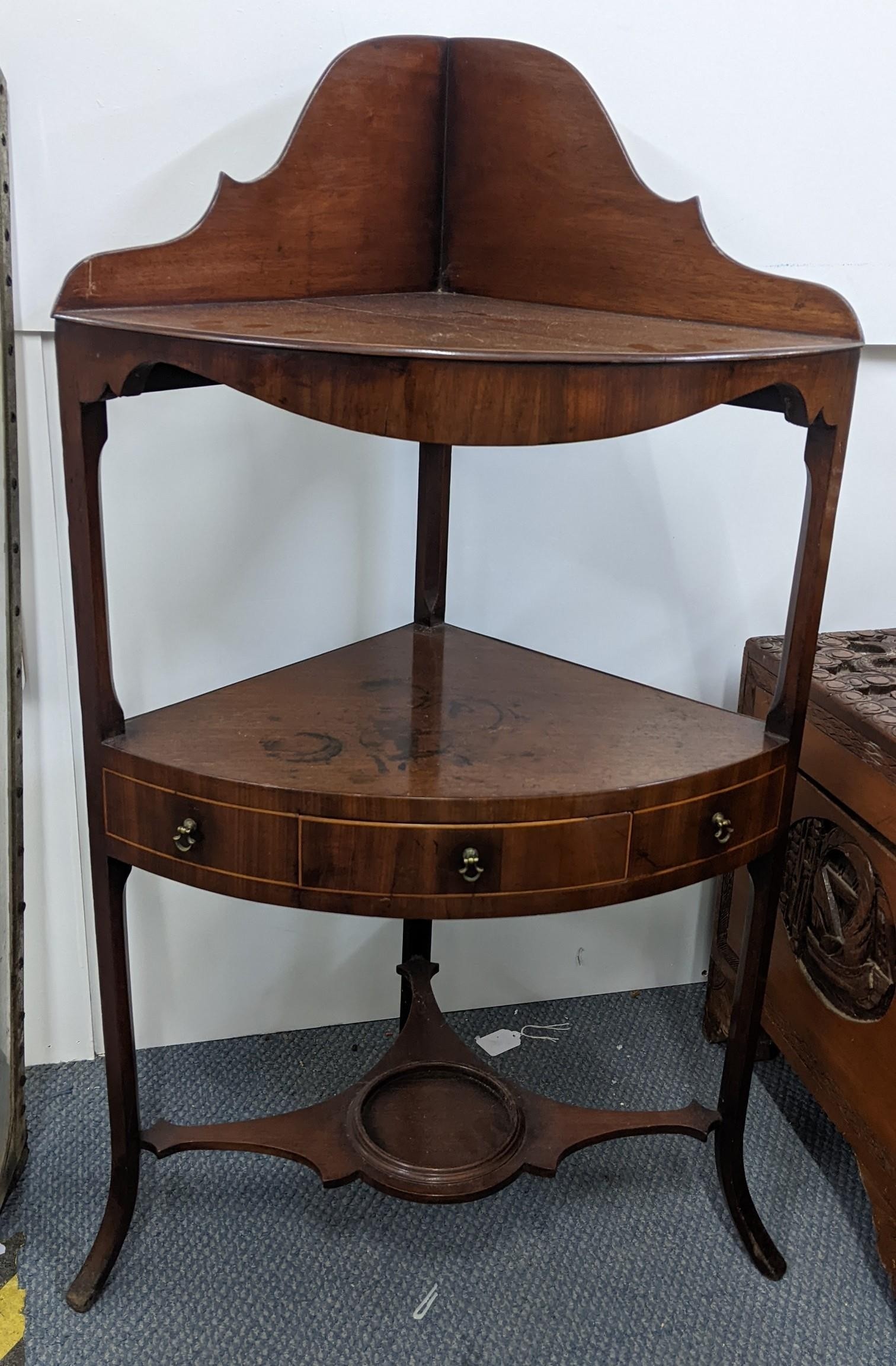A mixed lot to include early 20th century furniture, a George III mahogany corner washstand having - Image 5 of 5