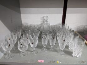 A Waterford Finest hand cut crystal set of table cut comprising six high ball glasses, six champagne