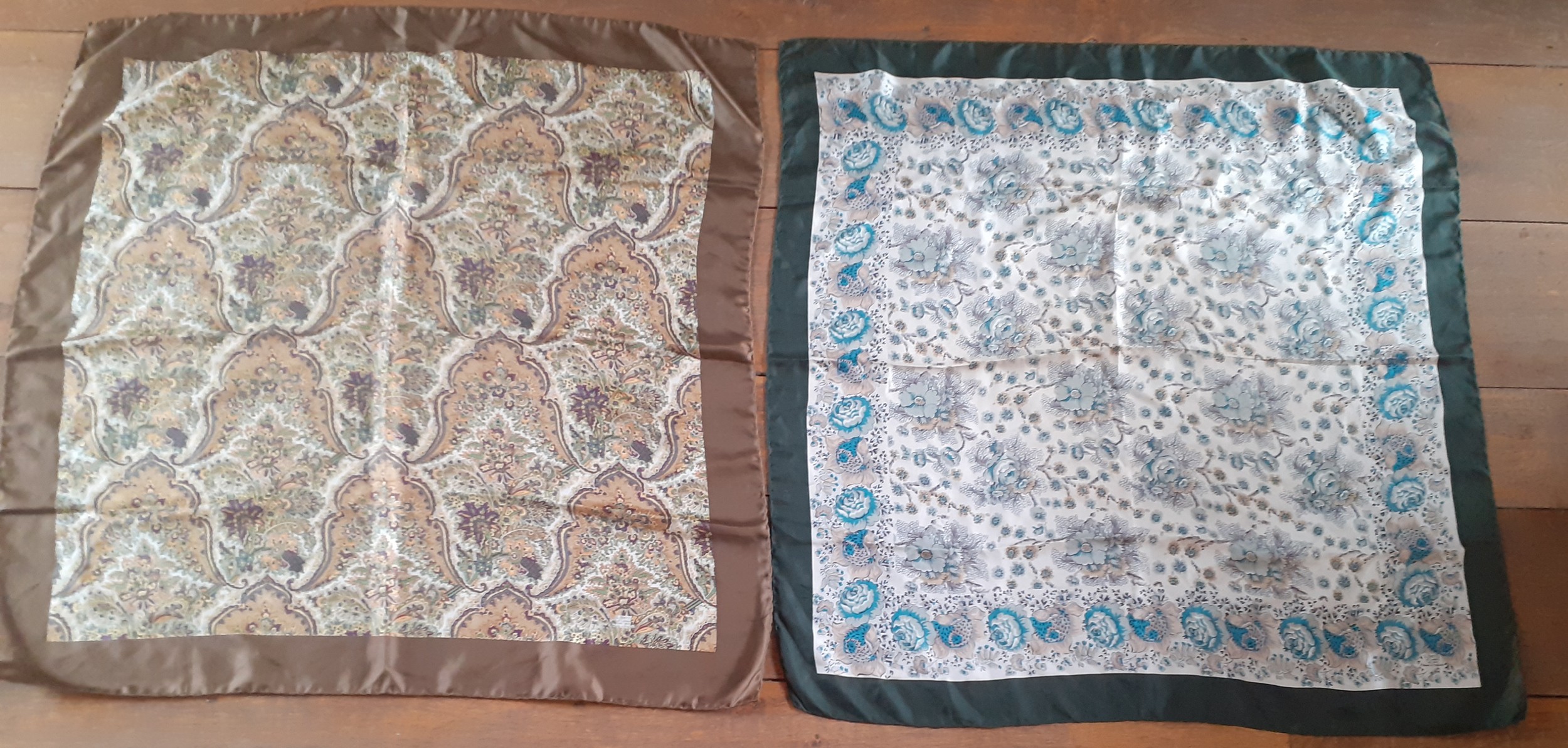 Liberty-Two vintage silk scarves with Liberty of London stamp to one corner having hand-rolled - Image 2 of 6
