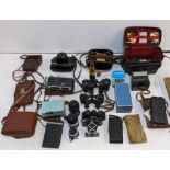 Binoculars and photographic related equipment to include an Eastman Kodak camera, Grodenstock