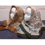 Liberty-Two vintage silk scarves with Liberty of London stamp to one corner having hand-rolled